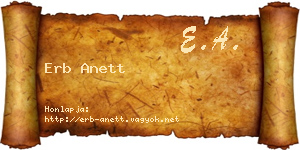Erb Anett névjegykártya